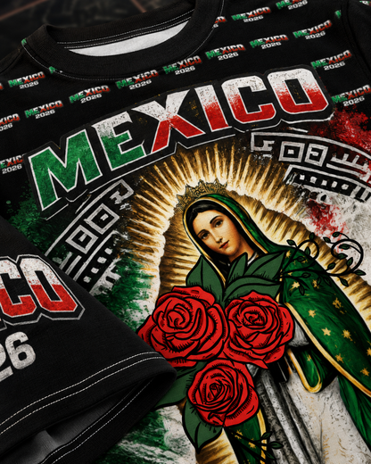 Our Lady of Guadalupe Mexico Soccer Shirt, All-Over Print Tee | 2026 Futbol Pride