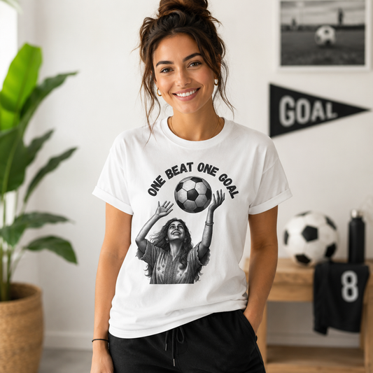 One Beat One Goal Soccer T-Shirt — Comfort Colors Vintage Fan Tee