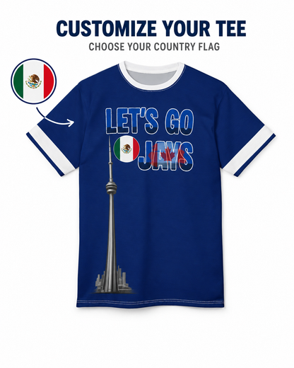 Toronto Baseball Fan Tee — CN Tower Personalized Country Flags