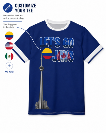 Toronto Baseball Fan Tee — CN Tower Personalized Country Flags