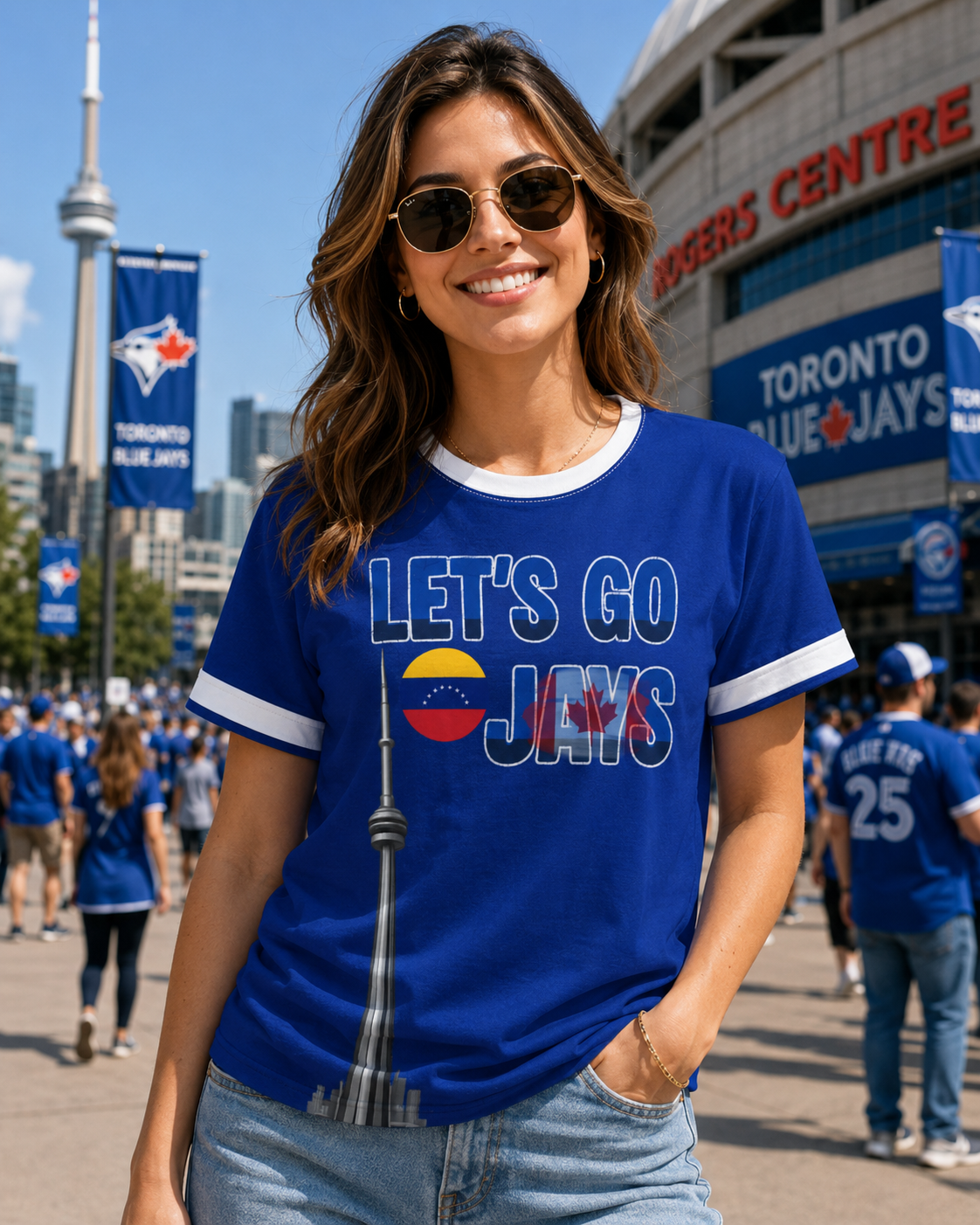 Toronto Baseball Fan Tee — CN Tower Personalized Country Flags