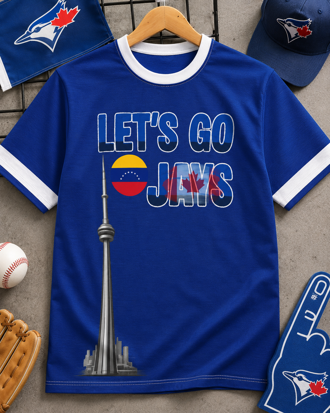 Toronto Baseball Fan Tee — CN Tower Personalized Country Flags