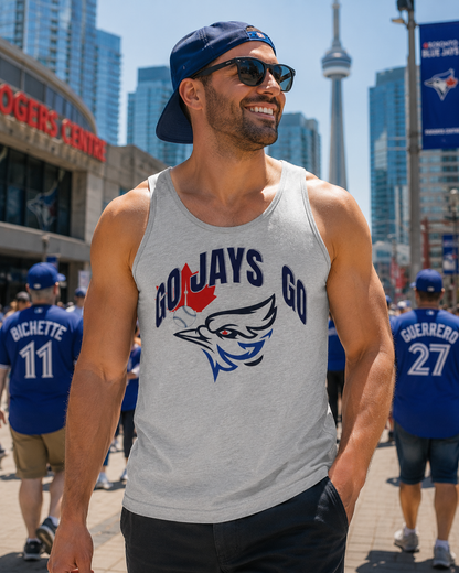 Go Jays Go Blue Jay Maple Leaf Tank Top | Canadian Sports Logo