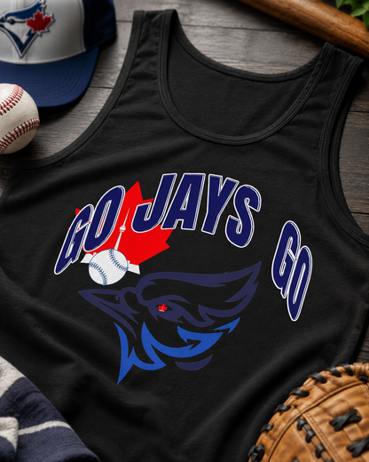 Go Jays Go Blue Jay Maple Leaf Tank Top | Canadian Sports Logo