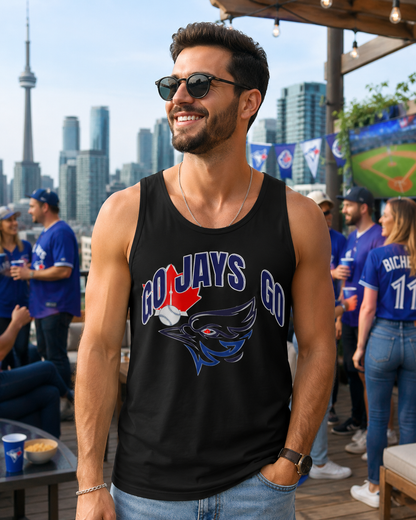 Go Jays Go Blue Jay Maple Leaf Tank Top | Canadian Sports Logo