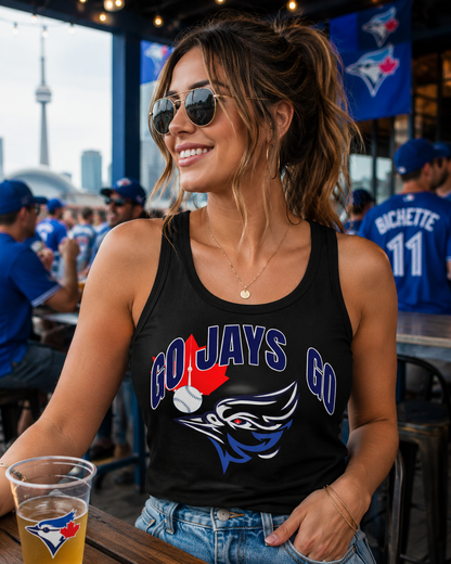 Go Jays Go Blue Jay Maple Leaf Tank Top | Canadian Sports Logo