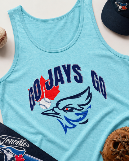 Go Jays Go Blue Jay Maple Leaf Tank Top | Canadian Sports Logo