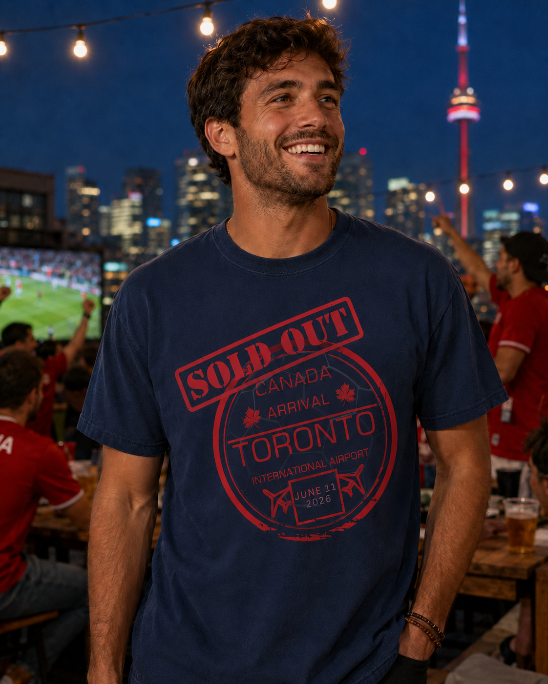 Toronto Soccer Passport Stamp T-Shirt — June 2026 Arrival Tee