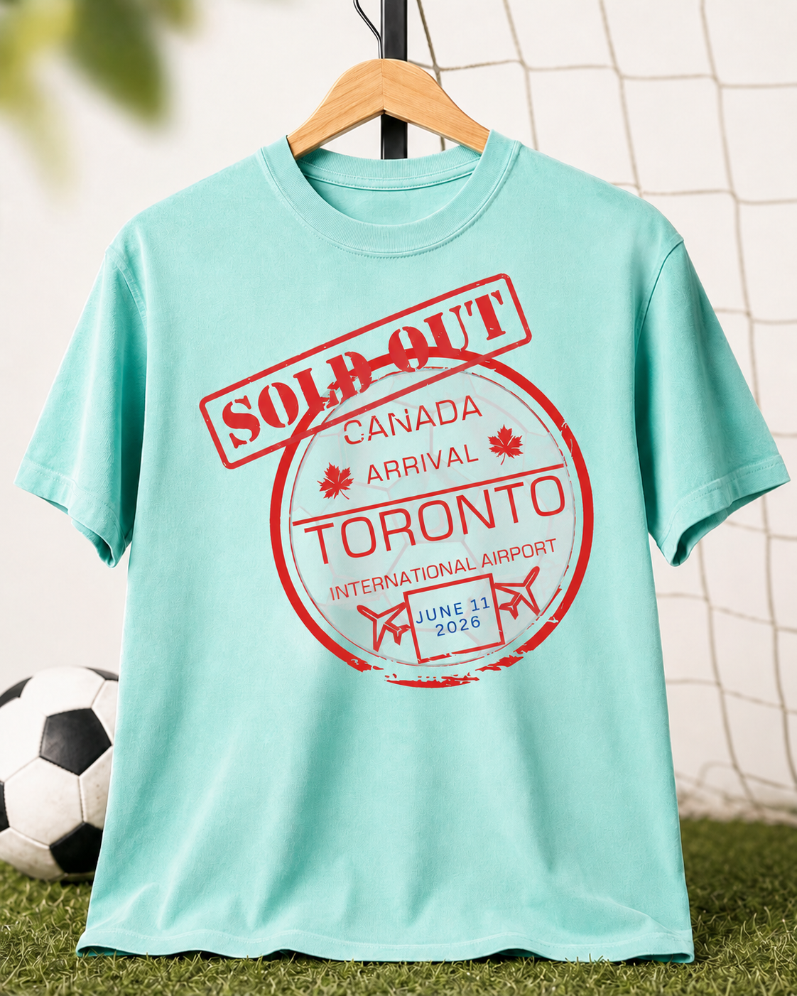 Toronto Soccer Passport Stamp T-Shirt — June 2026 Arrival Tee