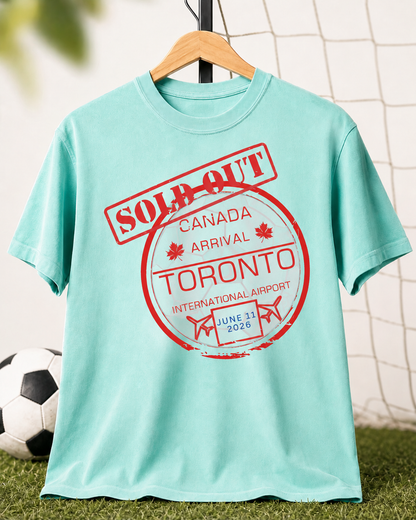 Toronto Soccer Passport Stamp T-Shirt — June 2026 Arrival Tee
