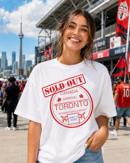 Toronto Soccer Passport Stamp T-Shirt — June 2026 Arrival Tee