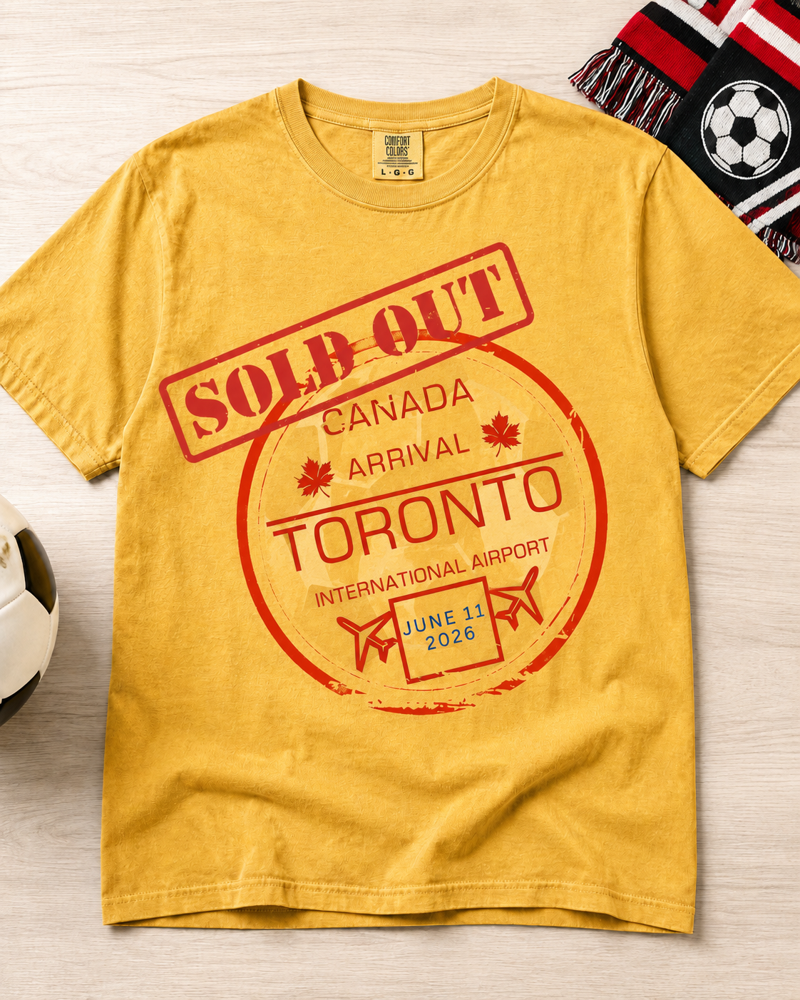 Toronto Soccer Passport Stamp T-Shirt — June 2026 Arrival Tee