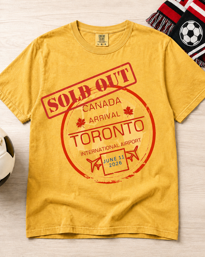 Toronto Soccer Passport Stamp T-Shirt — June 2026 Arrival Tee