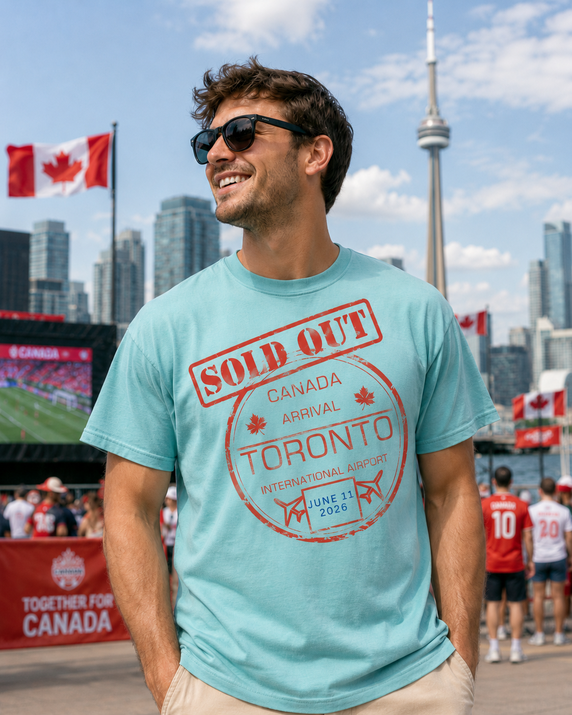Toronto Soccer Passport Stamp T-Shirt — June 2026 Arrival Tee