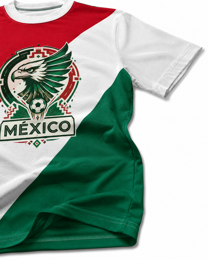 Mexico Soccer Fan Shirt | Eagle-Inspired Red White Green Game Day Tee