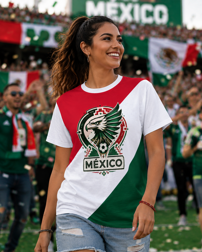 Mexico Soccer Fan Shirt | Eagle-Inspired Red White Green Game Day Tee