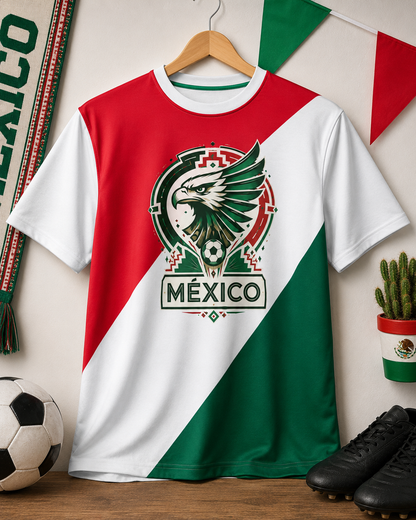 Mexico Soccer Fan Shirt | Eagle-Inspired Red White Green Game Day Tee