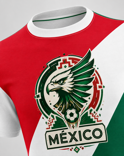 Mexico Soccer Fan Shirt | Eagle-Inspired Red White Green Game Day Tee
