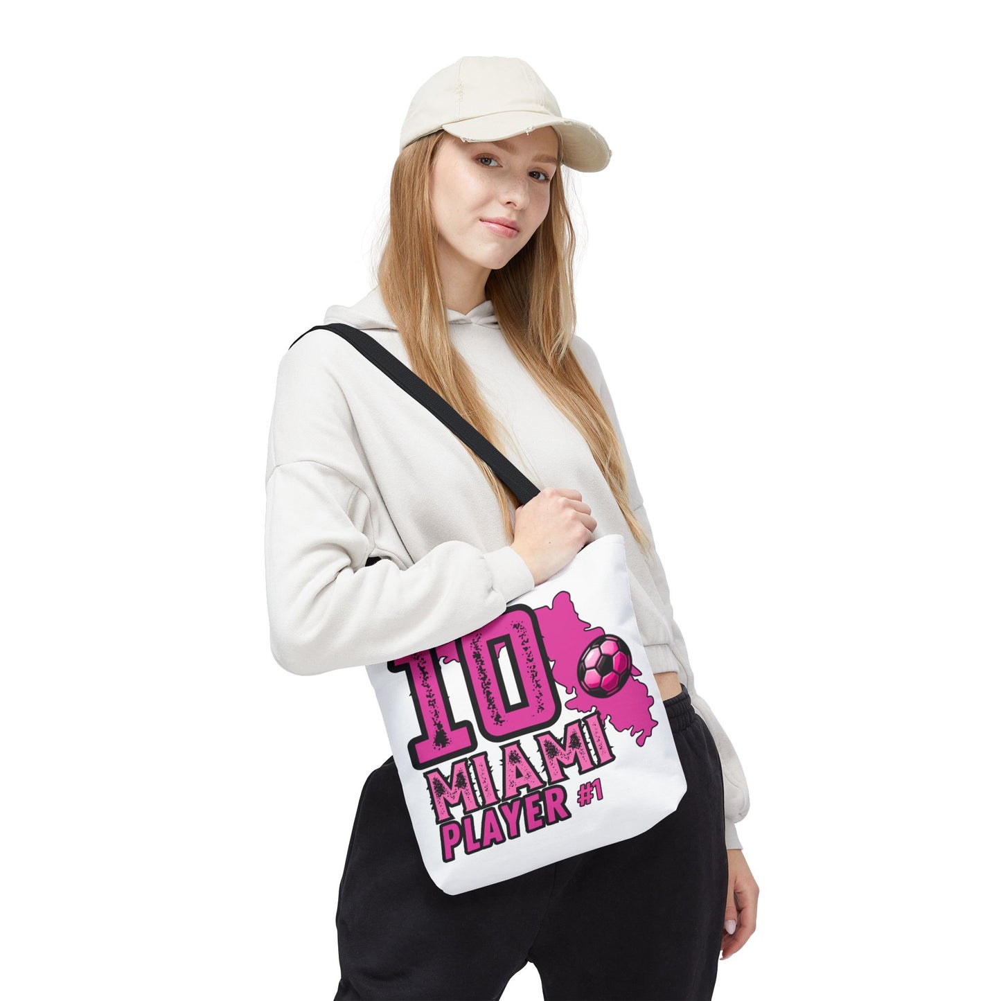 Miami Soccer Player No.10 Pink Aesthetic Tote Bag - Florida Sports Fan Handbag