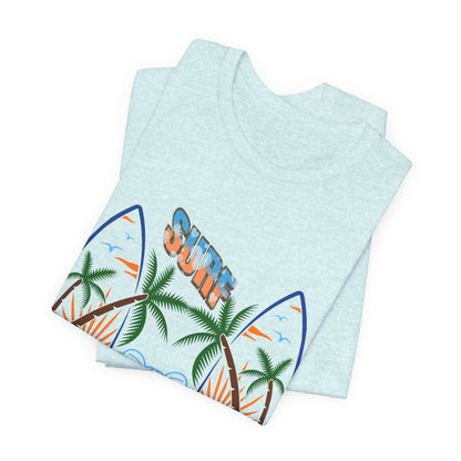 Surf Graphic T-Shirt — Surf Design Unisex Jersey Short Sleeve Tee