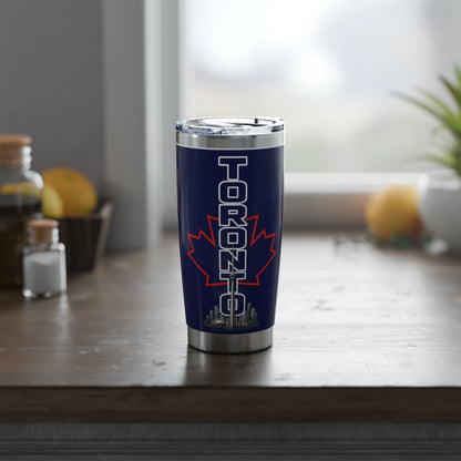 Toronto Pride Maple Line Art 20oz Tumbler — Navy Travel Mug