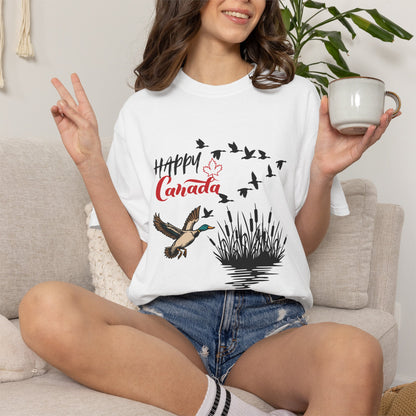 Canada Day Flying Geese T-Shirt — Wildlife Nature Celebration Tee