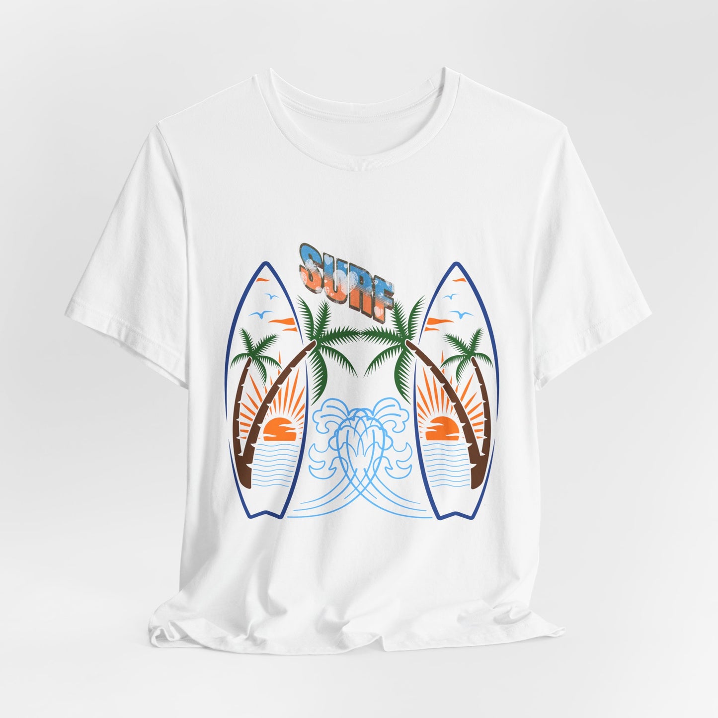 Surf Graphic T-Shirt — Surf Design Unisex Jersey Short Sleeve Tee
