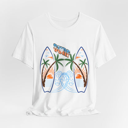 Surf Graphic T-Shirt — Surf Design Unisex Jersey Short Sleeve Tee