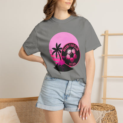 Miami Soccer Fan Club T-Shirt — Retro Pink Flamingo Game Day Tee