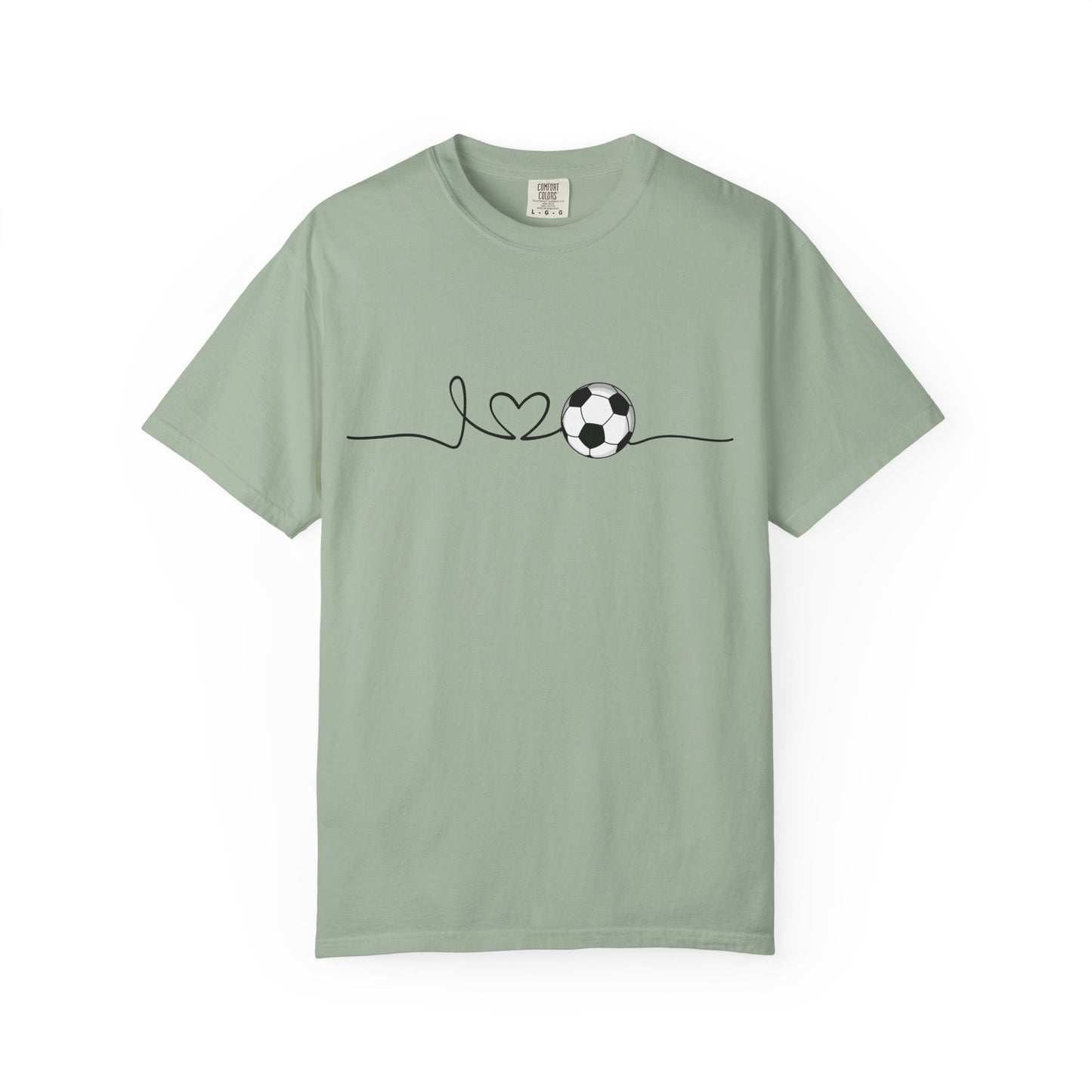 Soccer Heartbeat T-Shirt — Minimalist Line Art Graphic Tee for Soccer Lovers