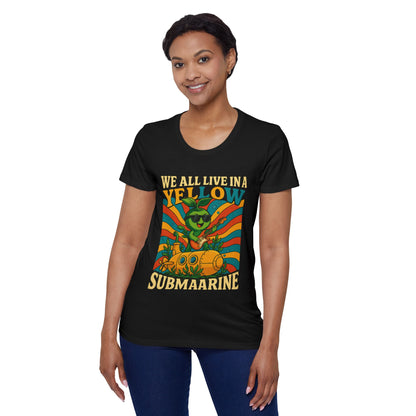 Vintage Submarine Graphic Tee — Retro Ocean Music Vibes Women's Organic T-Shirt