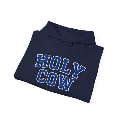 Holy Cow Collegiate Hoodie — Retro Mascot Letterman Style