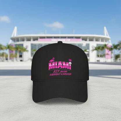 Miami Soccer Pink Flamingo Baseball Cap – Adjustable Cotton Dad Hat