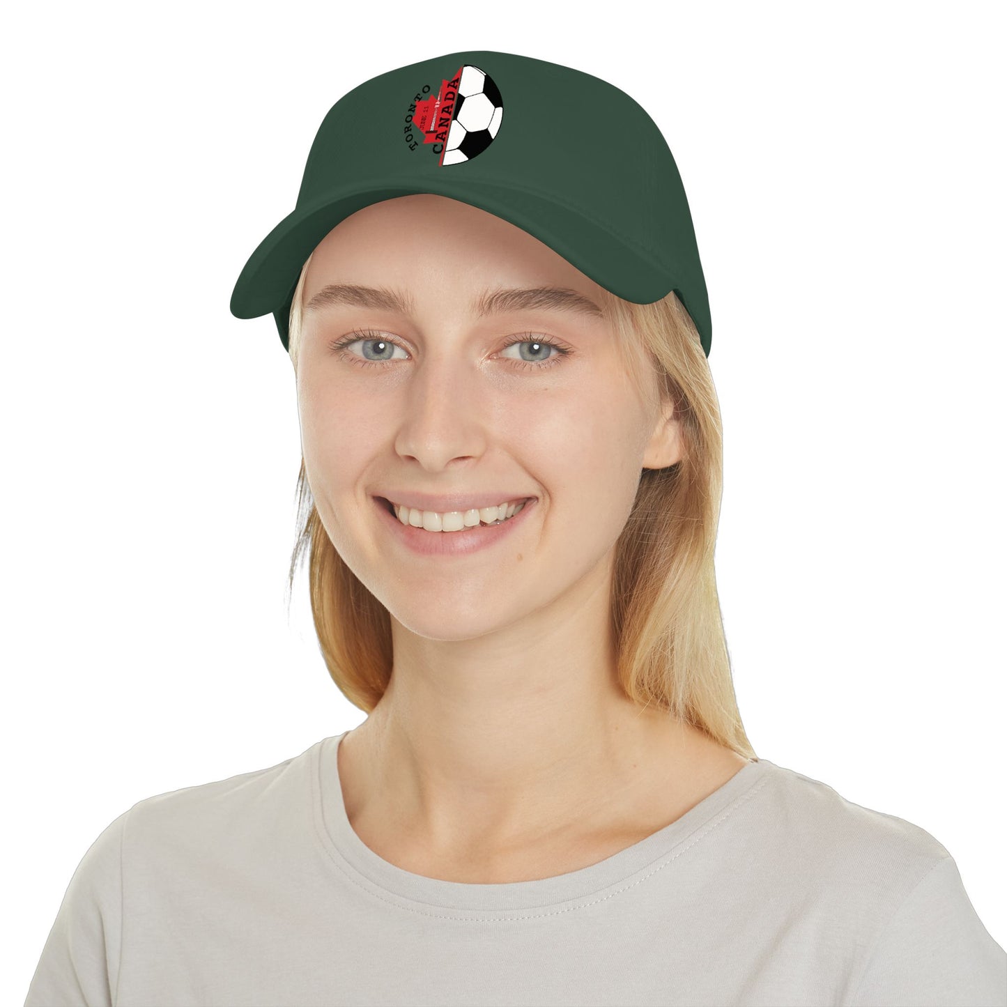 Canada Soccer Dad Cap — Toronto Maple Leaf Soccer Ball Embroidered Hat