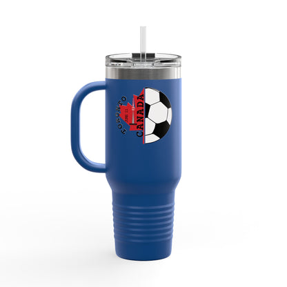 Toronto Soccer Maple Leaf 40oz Insulated Travel Mug with Handle & Straw