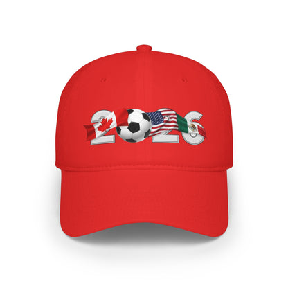2026 North America Soccer Flag Baseball Cap — USA Canada Mexico Adjustable Dad Hat