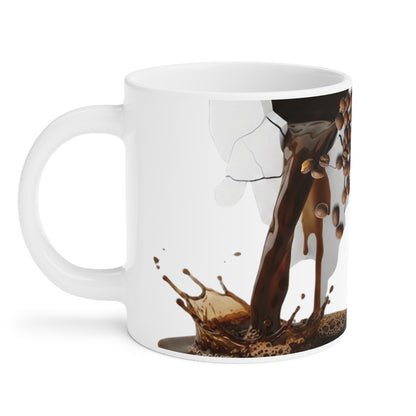 Pouring Beans Ceramic Coffee Mug — 11/15/20oz Microwave & Dishwasher Safe