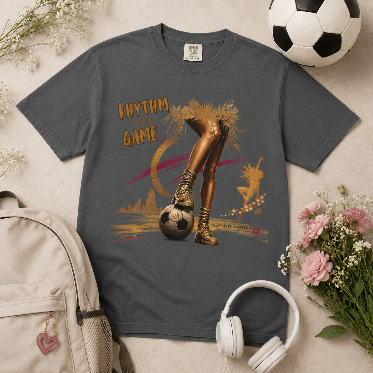 Rhythm of the Game Soccer Graphic T-shirt | Vintage Football Fan Tee