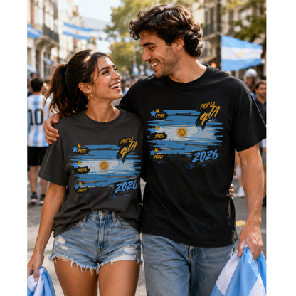 Por La 4ta Argentina Soccer Fan Shirt | Three Stars Heritage Football Tee