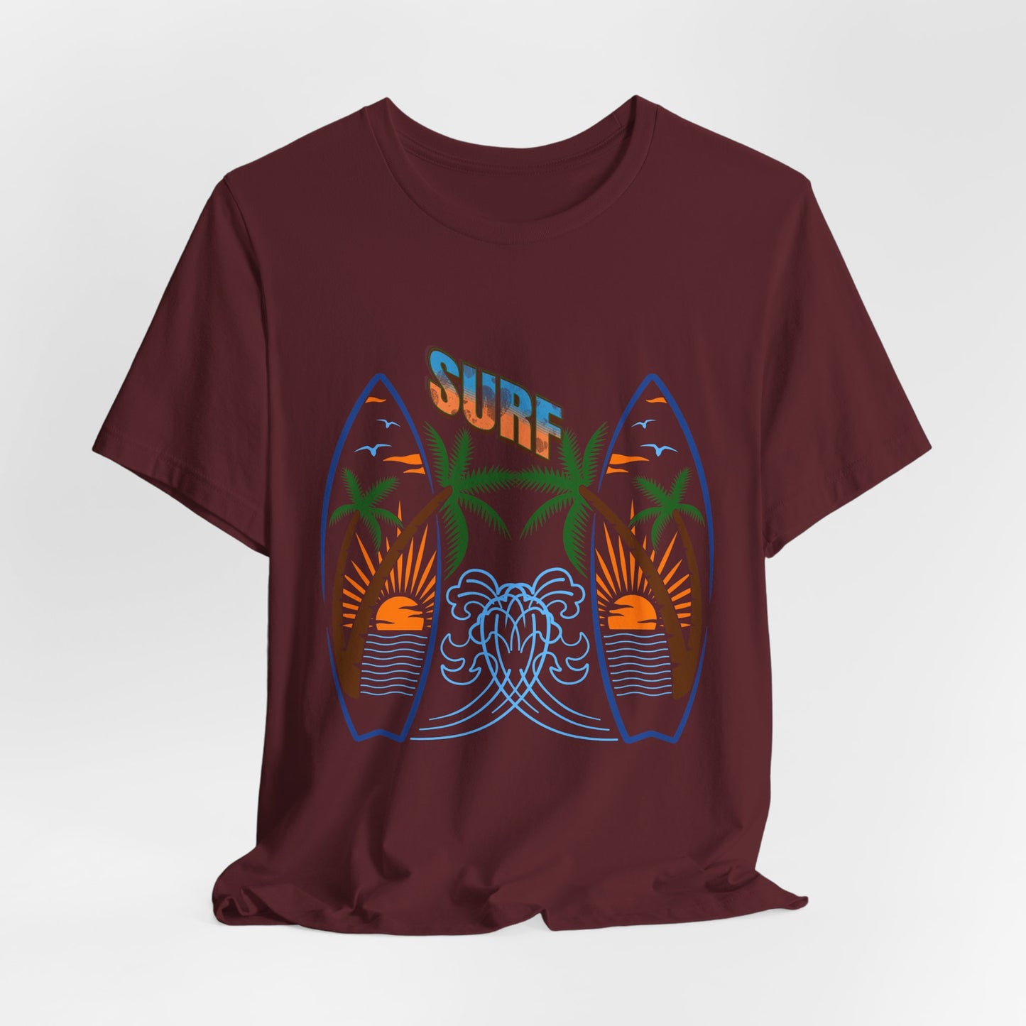 Surf Graphic T-Shirt — Surf Design Unisex Jersey Short Sleeve Tee