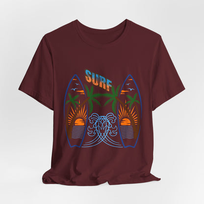Surf Graphic T-Shirt — Surf Design Unisex Jersey Short Sleeve Tee