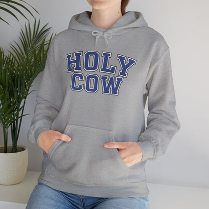 Holy Cow Collegiate Hoodie — Retro Mascot Letterman Style