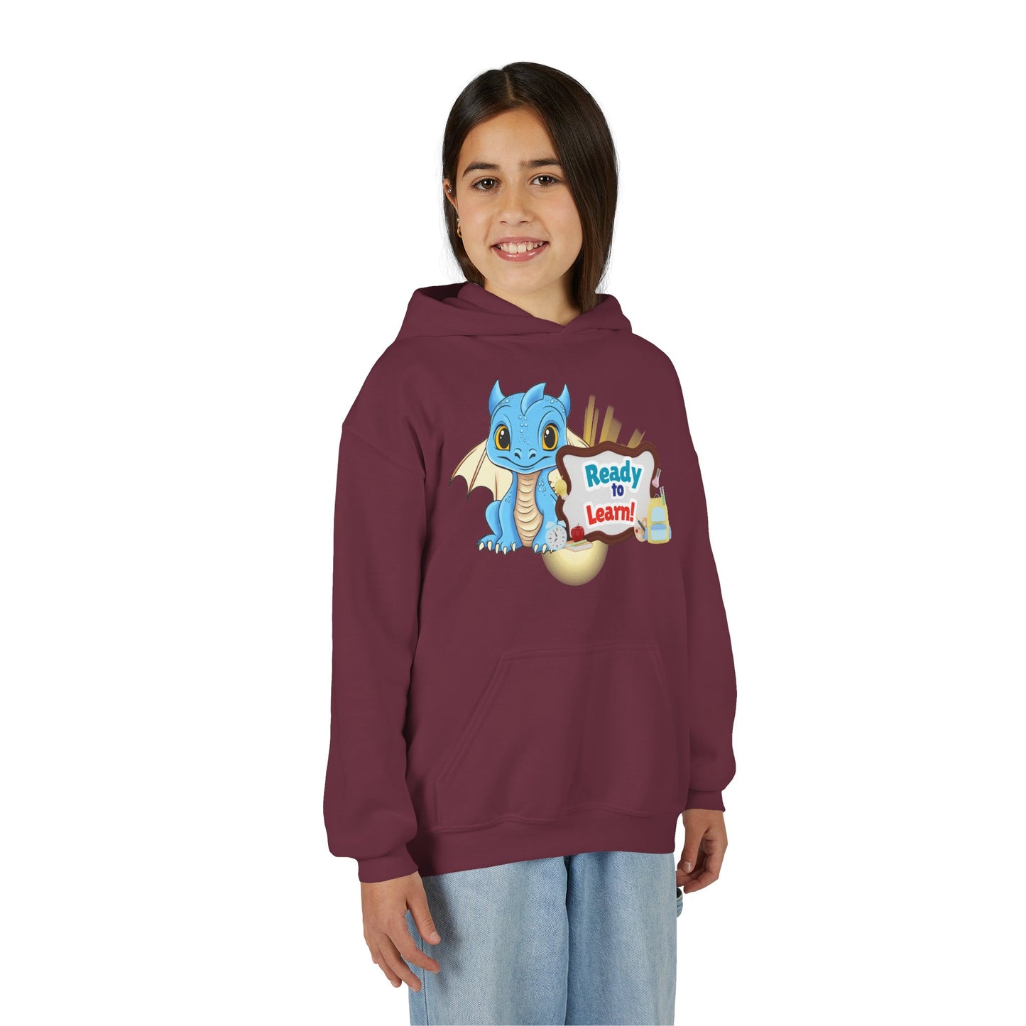 Youth Dragon 'Ready to Learn' Hoodie – Cute Back-to-School Sweatshirt