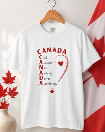 Canada acrostic poem T-shirt | Maple leaf, Canada pride