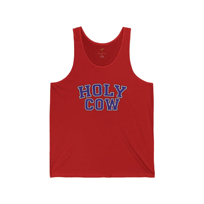 Holy Cow Tank Top — Funny Collegiate Varsity Style Sleeveless Shirt