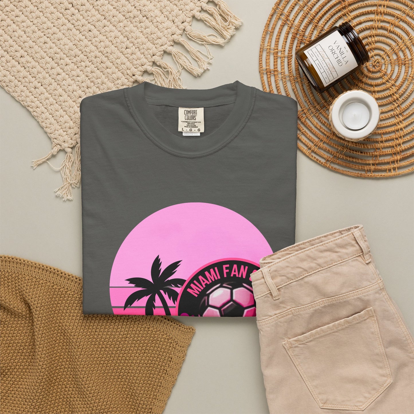 Miami Soccer Fan Club T-Shirt — Retro Pink Flamingo Game Day Tee