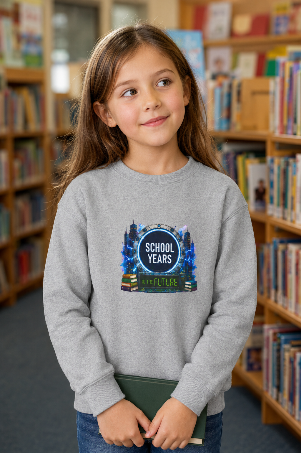 **School Years Youth Crewneck Sweatshirt — Future-Themed Kids Pullover**