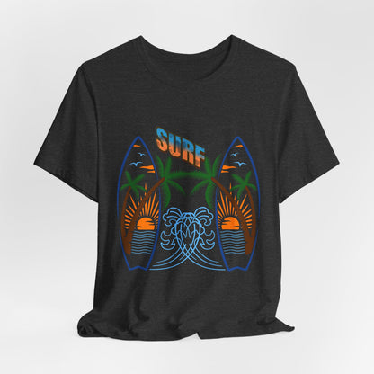 Surf Graphic T-Shirt — Surf Design Unisex Jersey Short Sleeve Tee