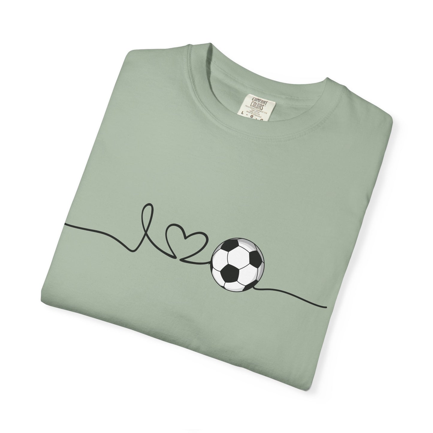 Soccer Heartbeat T-Shirt — Minimalist Line Art Graphic Tee for Soccer Lovers