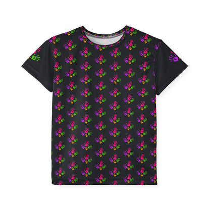 **Colorful Handprint Kids Active Shirt — All-Over Print Jersey**